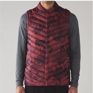 Men’s Lululemon Snap Down Vest Sz L Smokescreen Camo Terracotta Goose Down M81